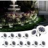 imageSOLPEX Solar Ground Lights 12 Pack Solar Lights Outdoor Waterproof 8 LED Solar Powered Landscape Lighting for Garden Yard Patio Pathway Driveway Walkway Cool WhiteWhite