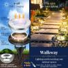imageSOLPEX Solar Ground Lights 12 Pack Solar Lights Outdoor Waterproof 8 LED Solar Powered Landscape Lighting for Garden Yard Patio Pathway Driveway Walkway Cool WhiteWarm White