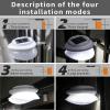 imageSOLPEX Solar Gutter Lights Outdoor 6 Pack 9 LED Deck Fence Lights Waterproof for Wall Deck Fence Stair Step and YardWhite