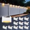 imageSOLPEX Solar Deck Lights Outdoor 16 Pack Solar Step Light Waterproof Led Light for Outdoor Stairs Step Fence Yard Patio and PathwayWarm WhiteWhite