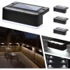 imageSOLPEX Solar Fence Lights 6 LEDs Solar Lights Outdoor Waterproof Solar Powered for Deck Stair Front Porch Balcony Walkway Garden Yard Patio Pool Decor IP65 Waterproof 4 Pack Cold WhiteBlack