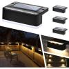 imageSOLPEX Solar Fence Lights 6 LEDs Solar Lights Outdoor Waterproof Solar Powered for Deck Stair Front Porch Balcony Walkway Garden Yard Patio Pool Decor IP65 Waterproof 12 Pack Warm WhiteBlack