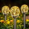 imageSOLPEX Solar Garden Lights Outdoor 3 Pack MultiColor ChangingampampWhite 2 Modes Solar Powered Glass Ball Garden Lights Waterproof for Patio DecorationWarm White