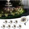 imageSOLPEX Solar Ground Lights 12 Pack Solar Lights Outdoor Waterproof 8 LED Solar Powered Landscape Lighting for Garden Yard Patio Pathway Driveway Walkway Cool WhiteWarm White