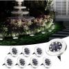 imageSOLPEX Solar Ground Lights 12 Pack Solar Lights Outdoor Waterproof 8 LED Solar Powered Landscape Lighting for Garden Yard Patio Pathway Driveway Walkway Cool WhiteWhite