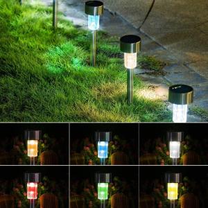 imageSOLPEX 16 Pack Solar Outdoor Lights Pathway Stainless Steel Solar Lights Outdoor WaterproofLED Landscape Lighting Solar Walkway Lights for LandscapePatioLawnYardDrivewayWarm WhiteMulticolor