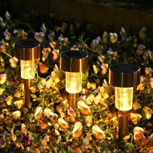 imageSOLPEX 16 Pack Solar Outdoor Lights Pathway Stainless Steel Solar Lights Outdoor WaterproofLED Landscape Lighting Solar Walkway Lights for LandscapePatioLawnYardDrivewayWarm WhiteWarm White