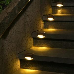 imageSOLPEX Solar Deck Lights Outdoor 16 Pack Solar Step Light Waterproof Led Light for Outdoor Stairs Step Fence Yard Patio and PathwayWarm WhiteBrown