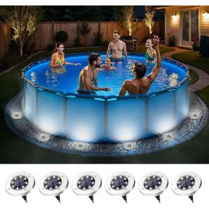 imageSOLPEX 12 Pack Solar Pool Lights for Above Ground Pools Waterproof LED Above Ground Pool Lights Outdoor Pool Decoration AccessoriesCool WhiteCool White