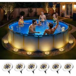 imageSOLPEX 12 Pack Solar Pool Lights for Above Ground Pools Waterproof LED Above Ground Pool Lights Outdoor Pool Decoration AccessoriesCool WhiteWarm White